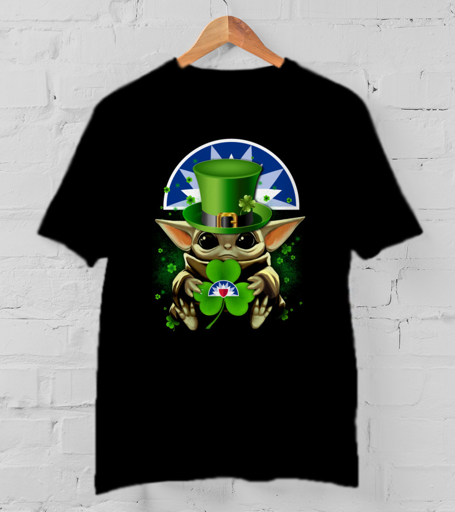 1902 Baby Yoda Clover St. Patrick's Day Seattle Mariners T-Shirt
