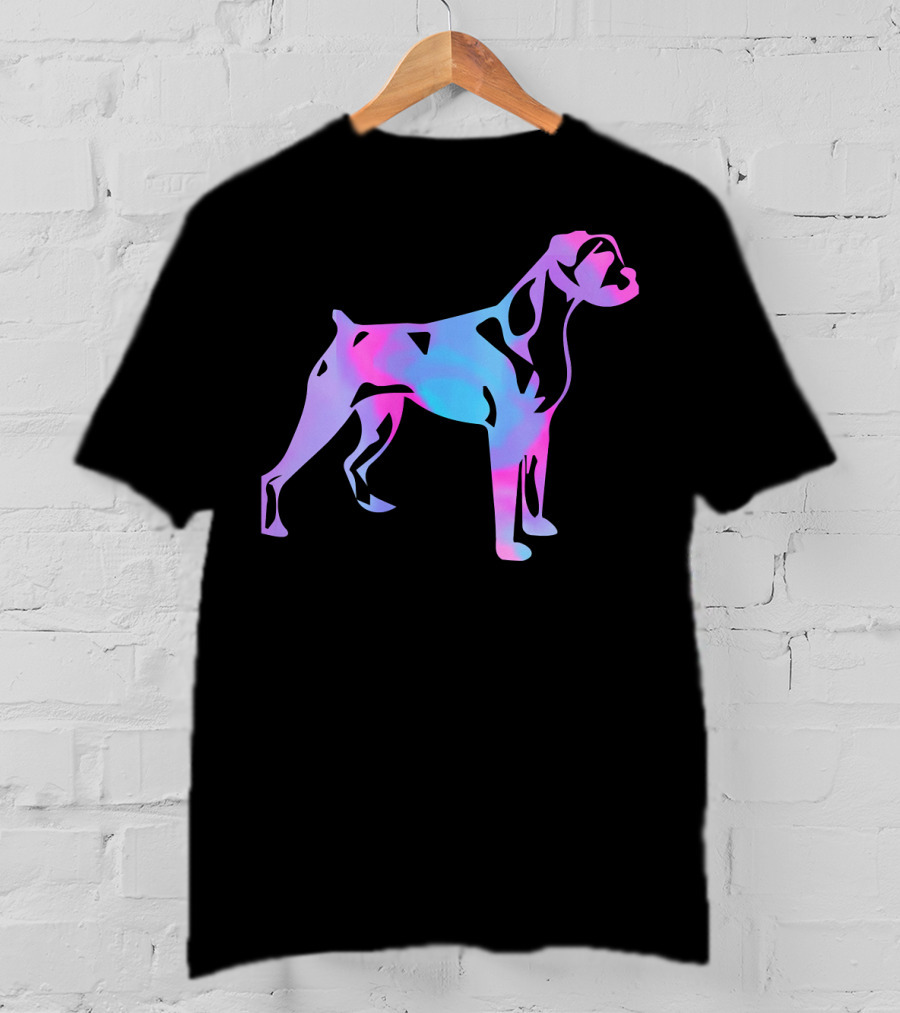 Colorful Watercolor Boxer Dog Psychedelic T-Shirt