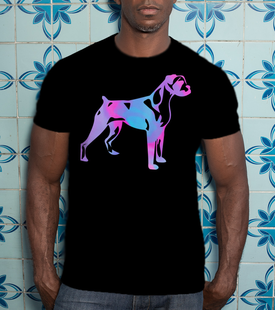 Colorful Watercolor Boxer Dog Psychedelic T-Shirt