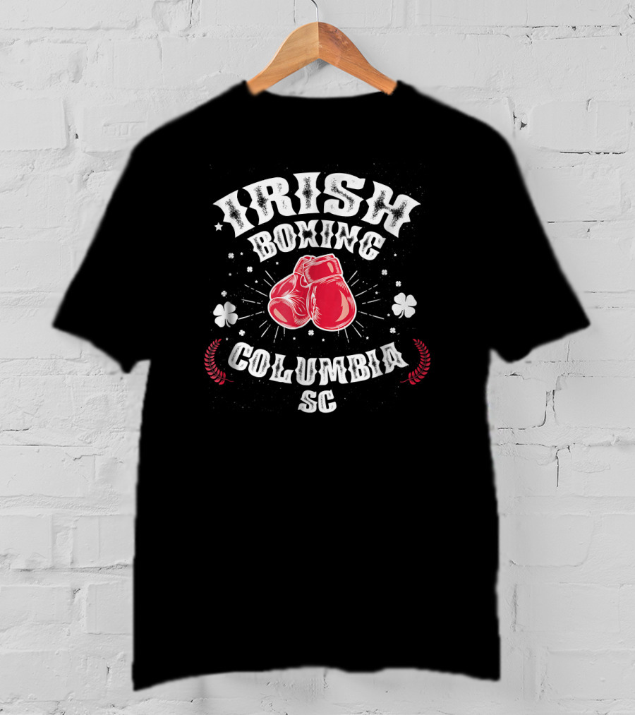 Irish Boxing Columbia SC Red Gloves Shamrock T-Shirt