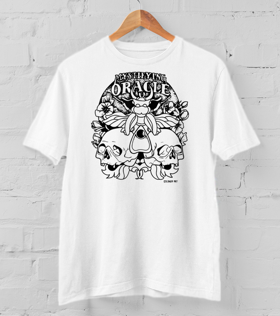 Mystifying Oracle Skull And Moth Colunga T-Shirt