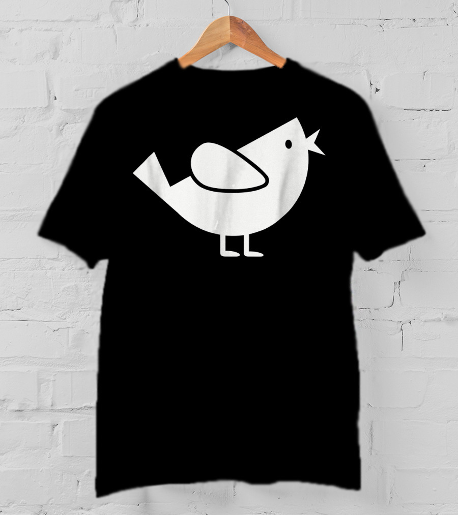 Comic Bird Black And White Minimalist T-Shirt