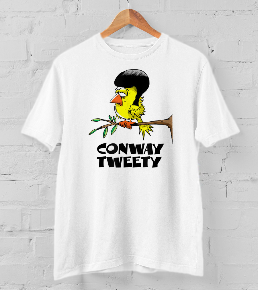 Conway Tweety Funny Cartoon Bird With Hair On Branch T-Shirt