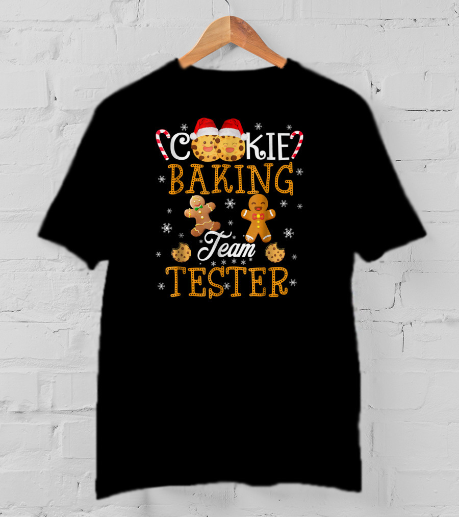 Cookie Baking Team Tester Gingerbread Characters Christmas T-Shirt