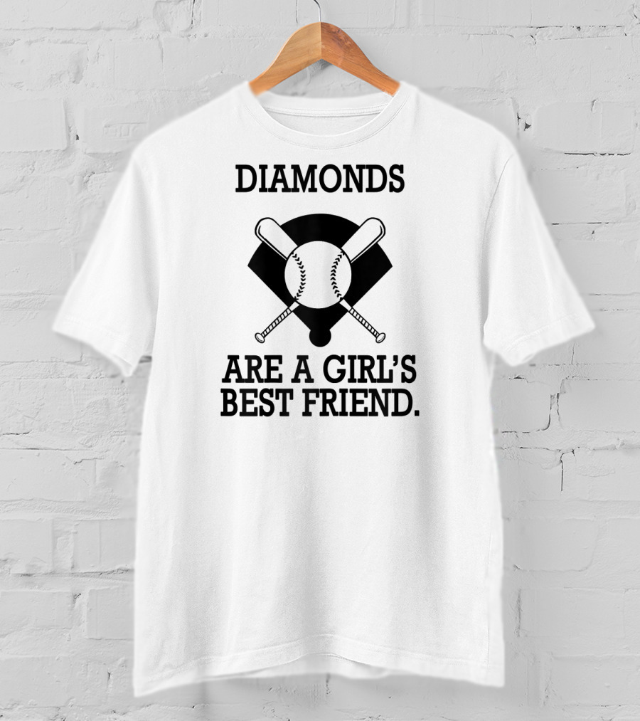 Diamonds Are A Girl's Best Friend Baseball Softball T-Shirt