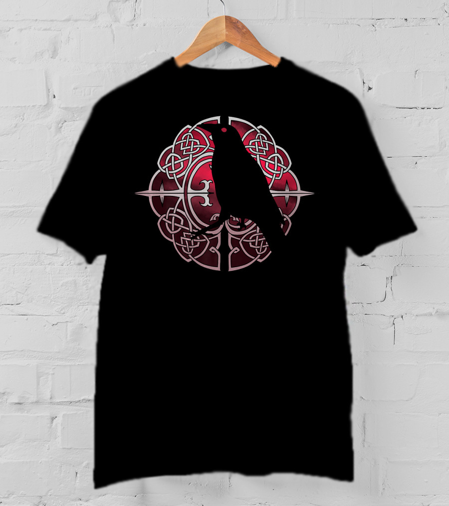 Cool Viking Norse Raven Knotwork T-Shirt