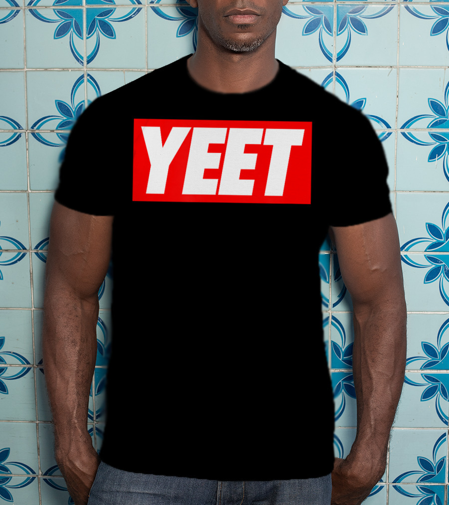 Yeet Basketball Red Bold Typography T-Shirt