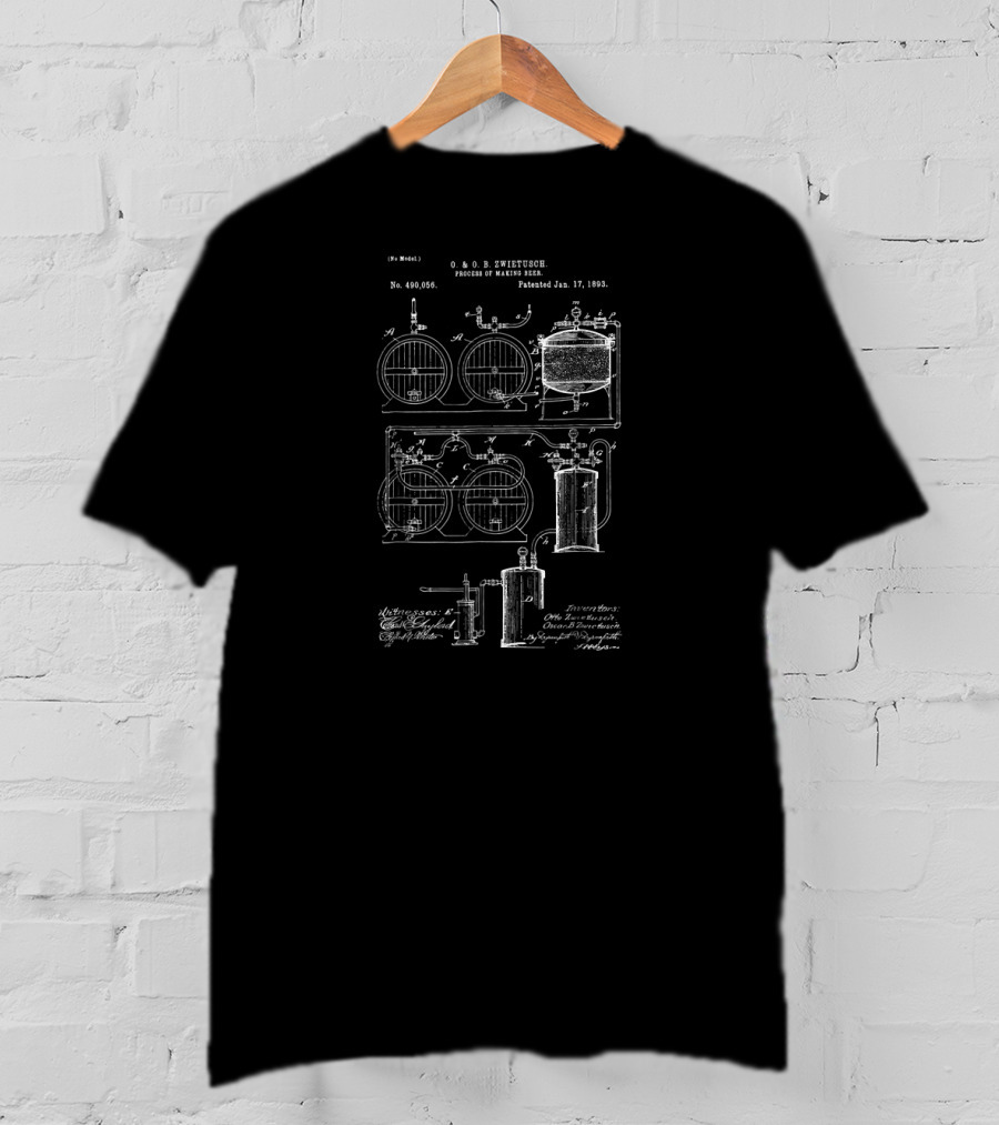 Patent Process Of Making Beer C. And O. ZWietusch 1893 Brewing Classic Vint T-Shirt