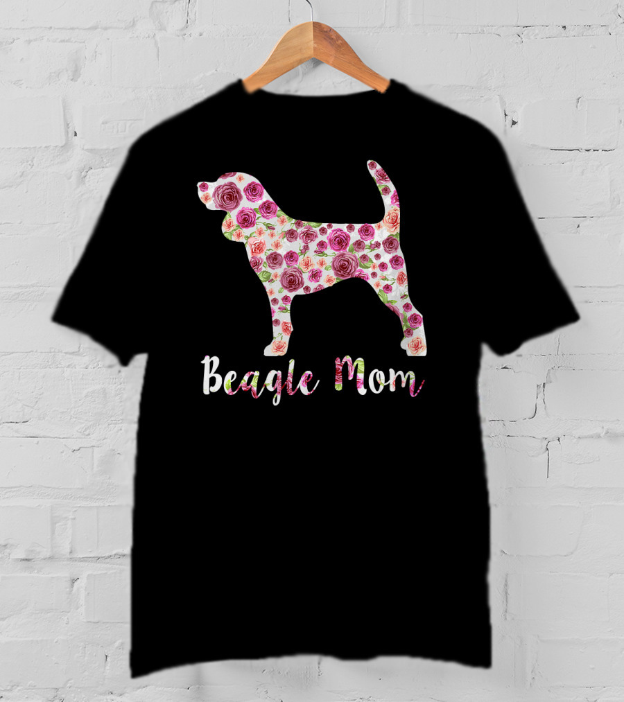Beagle Mom Floral Roses T-Shirt