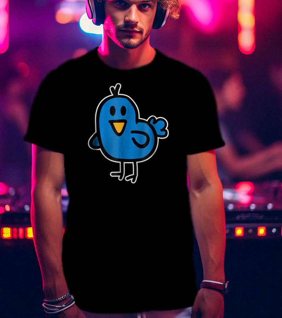 Cute Blue Cartoon Bird T-Shirt