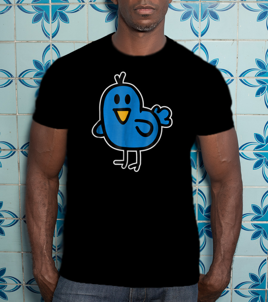 Cute Blue Cartoon Bird T-Shirt
