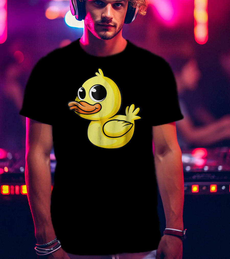 Cute Yellow Cartoon Duckling Baby Duck Bird T-Shirt