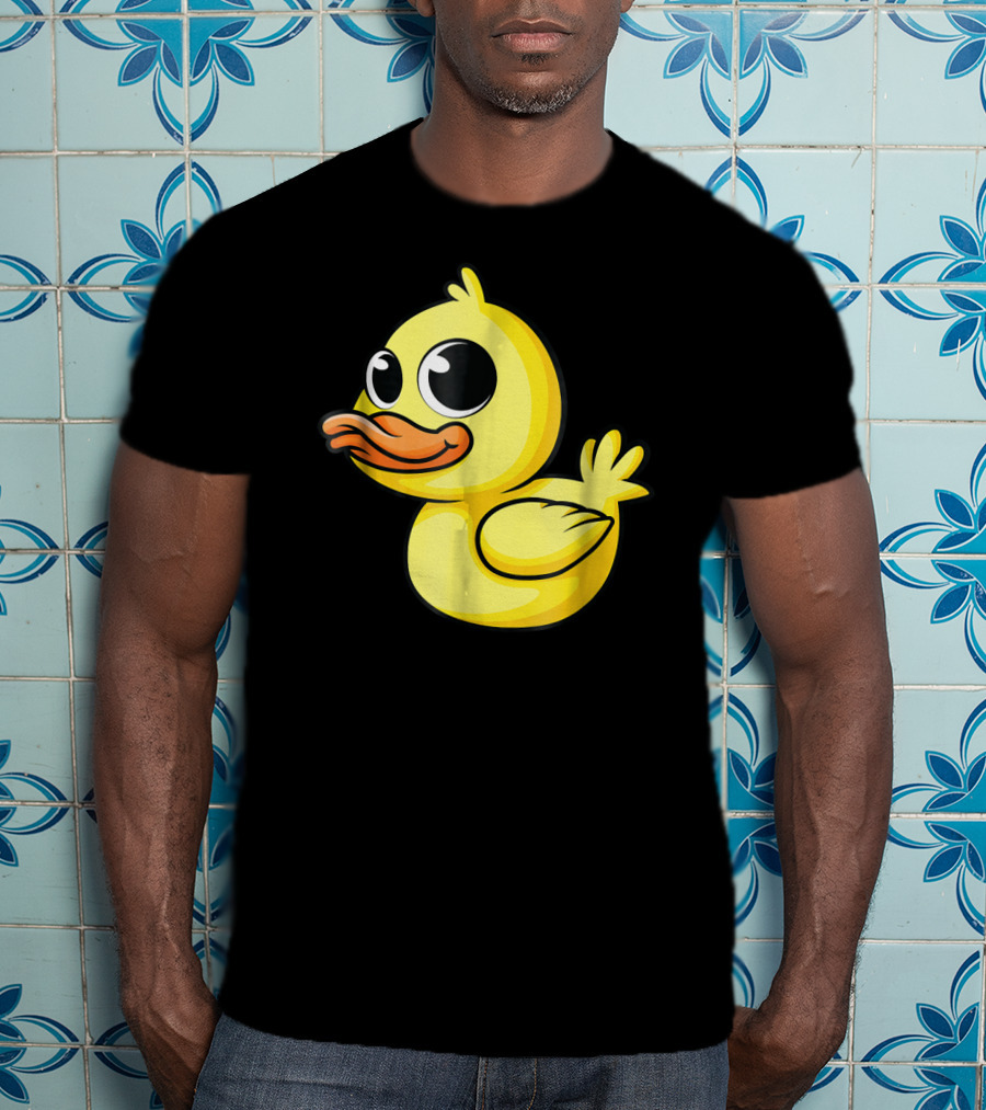 Cute Yellow Cartoon Duckling Baby Duck Bird T-Shirt