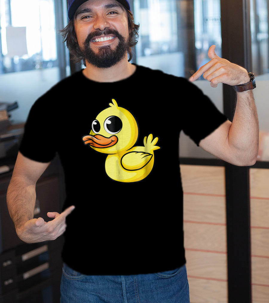Cute Yellow Cartoon Duckling Baby Duck Bird T-Shirt