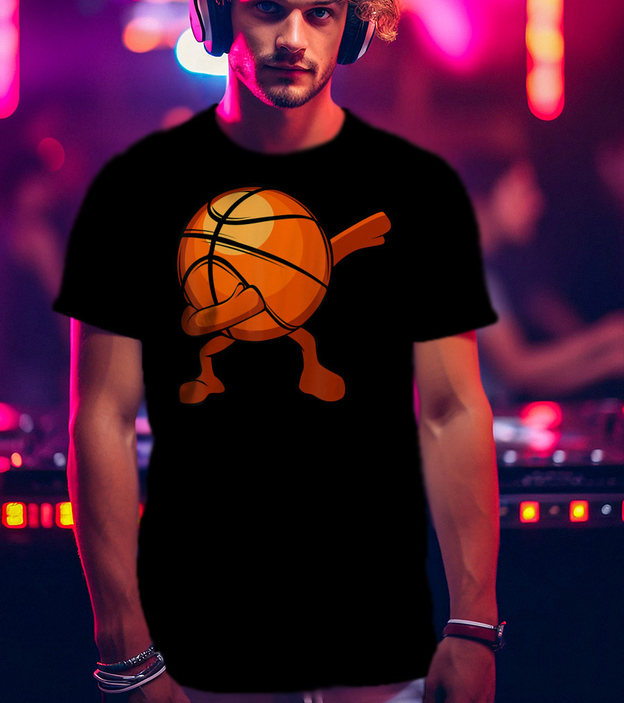 Funny Dabbing Basketball Cartoon Character Player Legend T-Shirt
