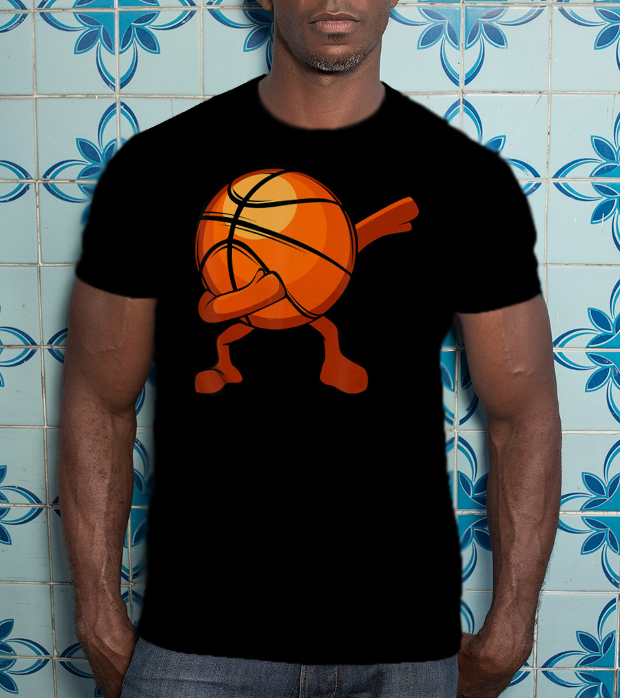 Funny Dabbing Basketball Cartoon Character Player Legend T-Shirt