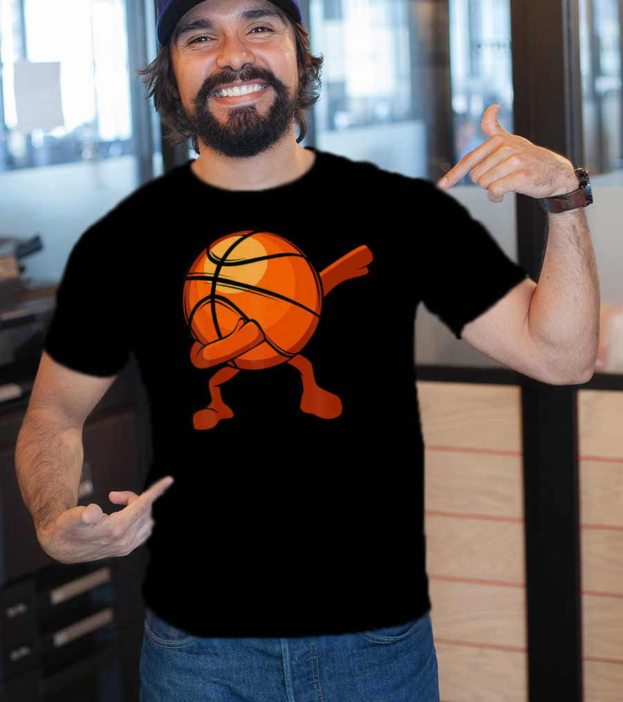 Funny Dabbing Basketball Cartoon Character Player Legend T-Shirt