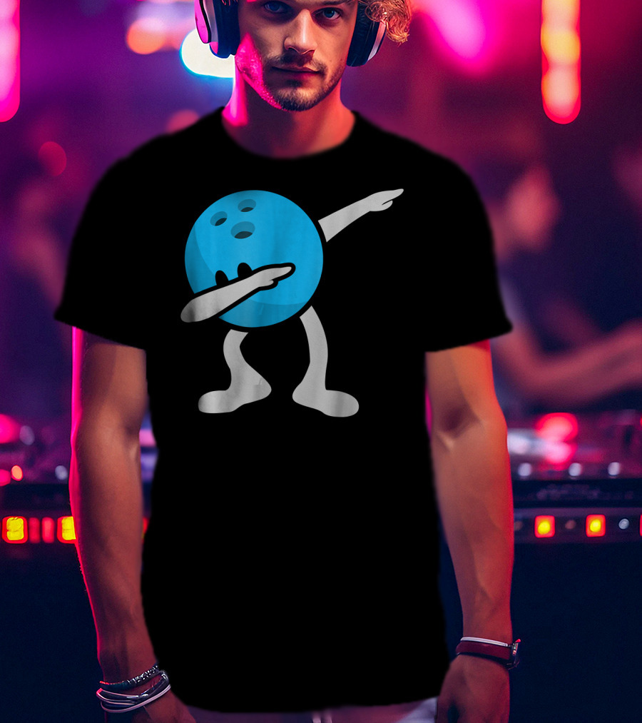 Dabbing Bowling Birthday Party Bowl Ball Dance T-Shirt