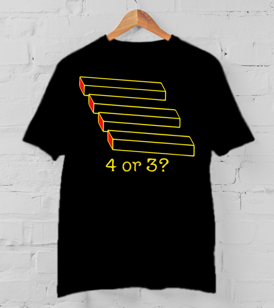 4 Or 3 Optical Illusion T-Shirt
