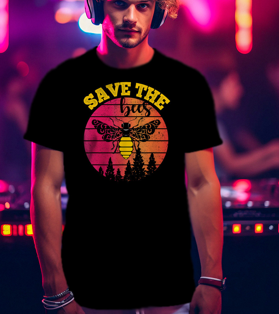 Save The Bees Distressed Honey Bee Lovers T-Shirt
