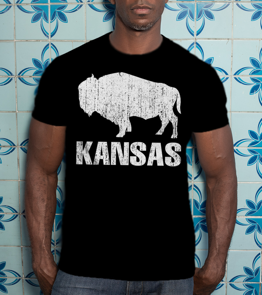 Distressed Kansas State Buffalo T-Shirt