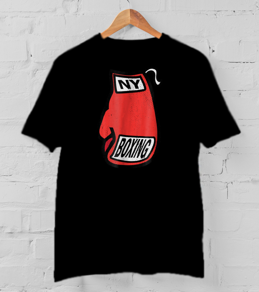 NY Boxing Distressed Red Glove T-Shirt