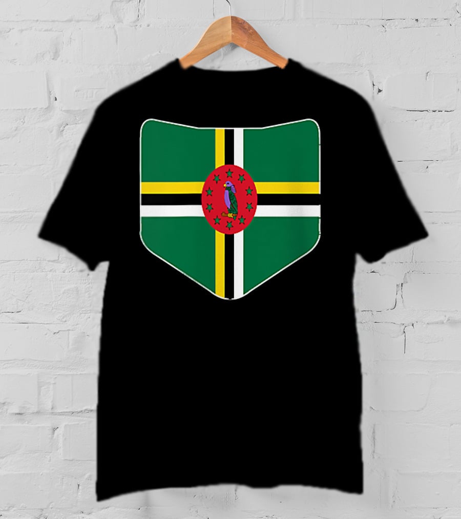 Dominica Flag With Printed Dominic Emblem T-Shirt