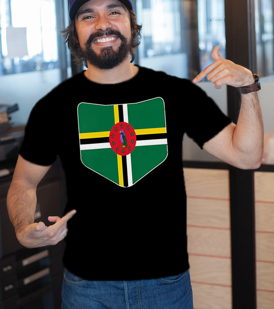 Dominica Flag With Printed Dominic Emblem T-Shirt