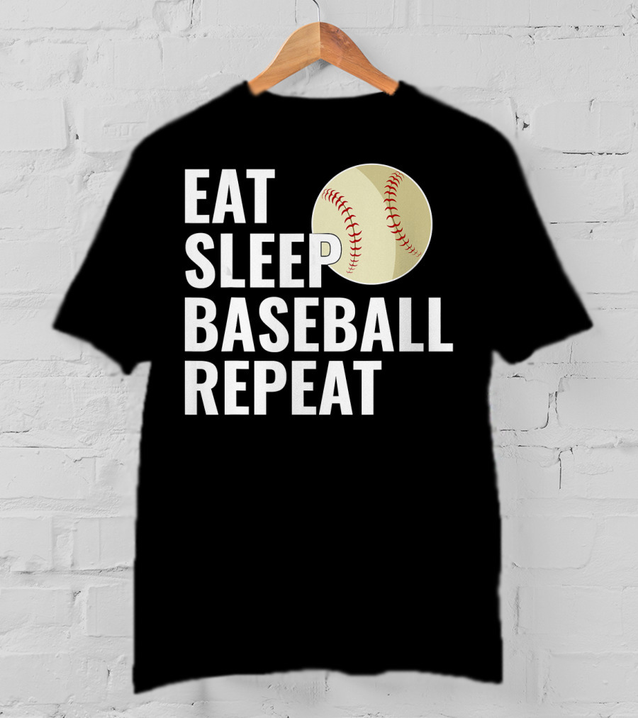 Eat Sleep Baseball Repeat Men Kid Bo Sports Lifestyle T-Shirt