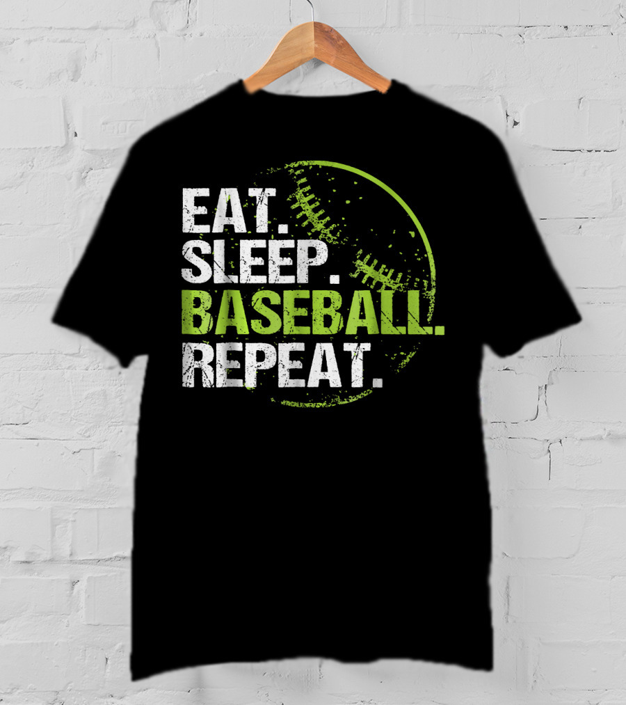 Eat Sleep Baseball Repeat Practice Training T-Shirt