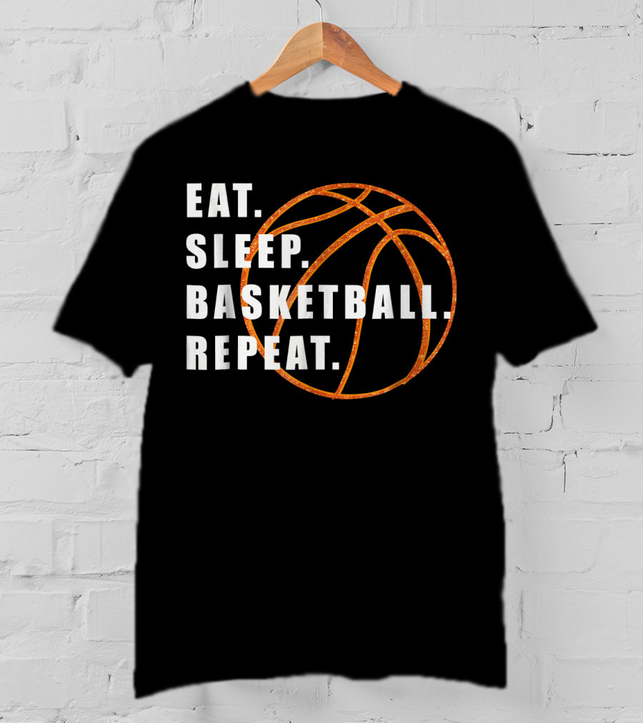 Eat Sleep Basketball Repeat Basketball Lines T-Shirt