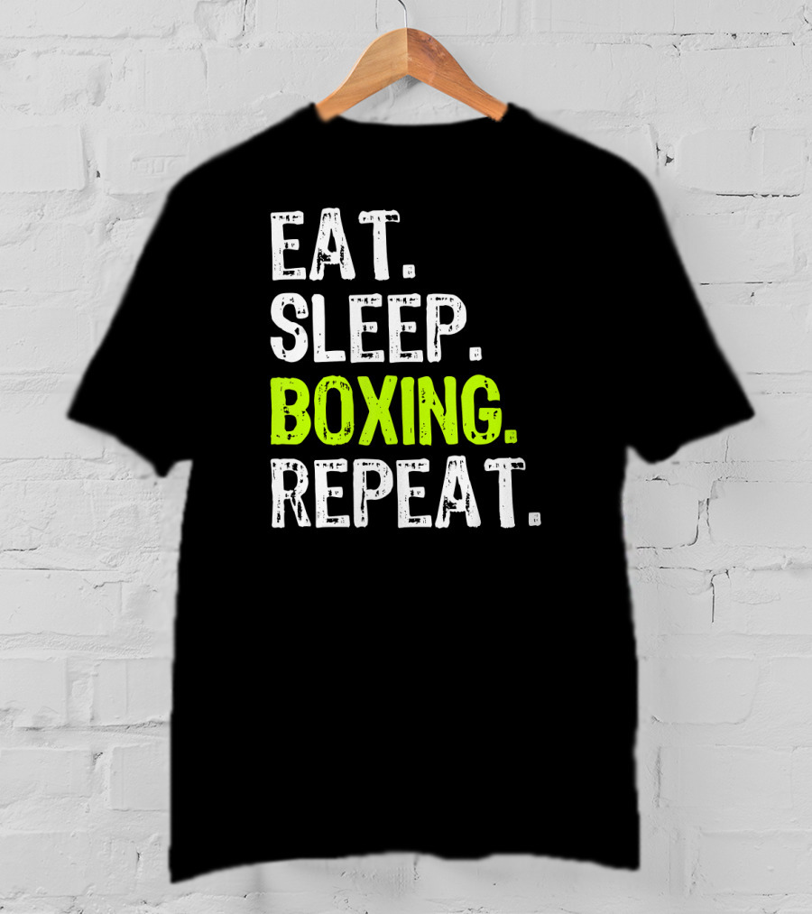 Eat Sleep Boxing Repeat Funny Coach T-Shirt