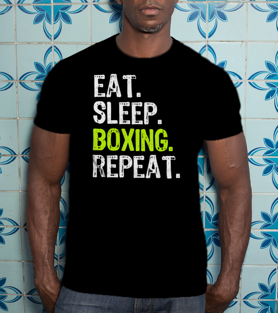 Eat Sleep Boxing Repeat Funny Coach T-Shirt