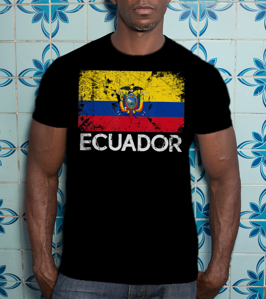 Ecuador Vintage Flag Grunge T-Shirt