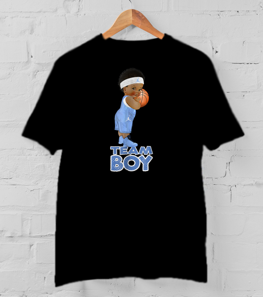 Team Boy Basketball Baby With Afro Hairstyle T-Shirt