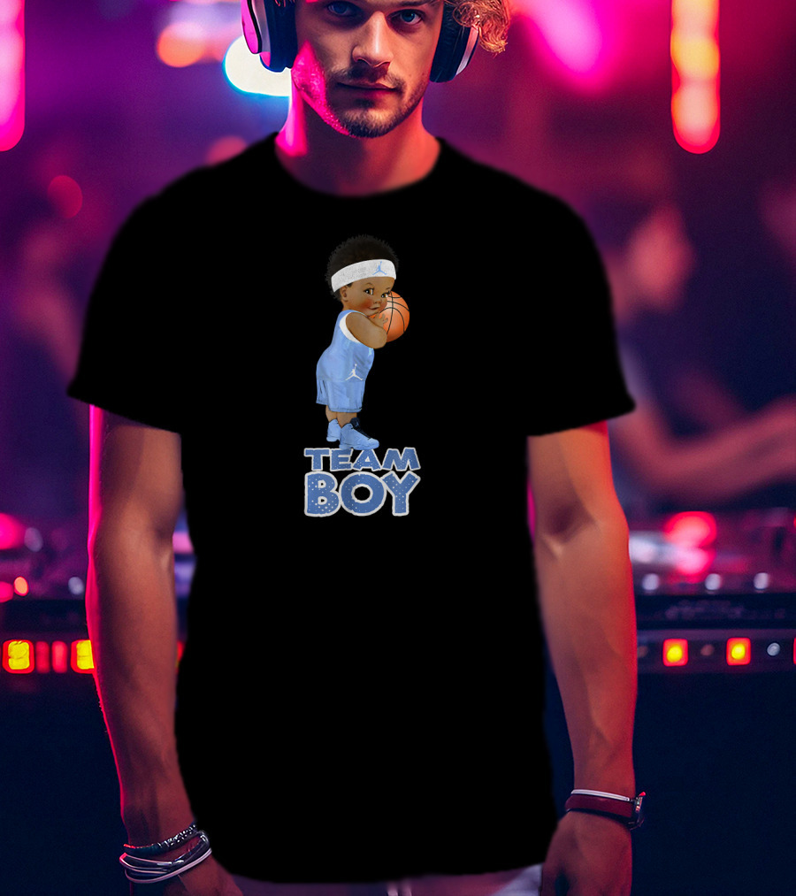 Team Boy Basketball Baby With Afro Hairstyle T-Shirt