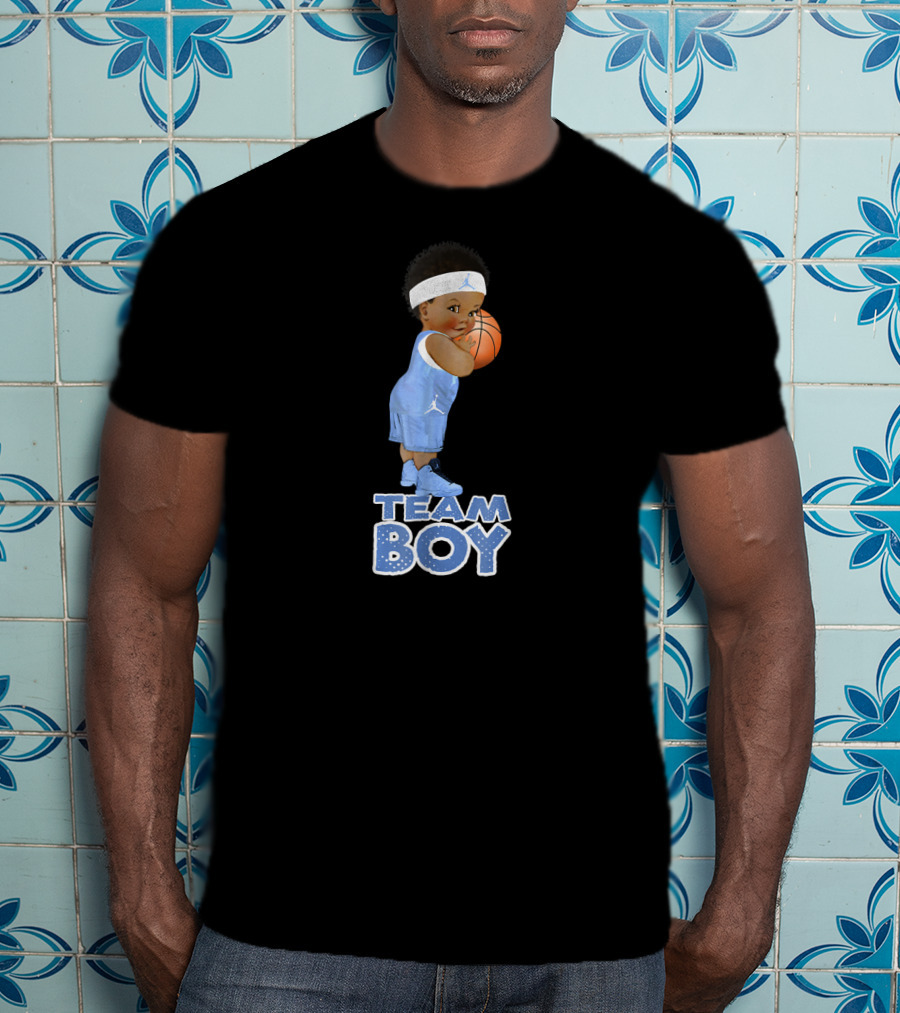 Team Boy Basketball Baby With Afro Hairstyle T-Shirt