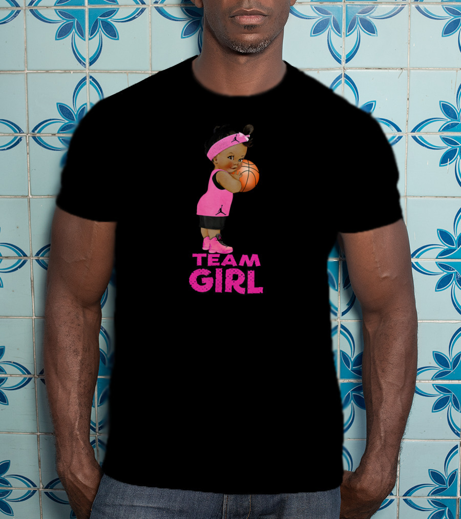 Team Girl Ethnic Basketball Baby Shower T-Shirt