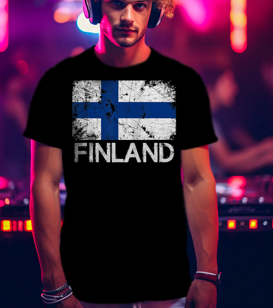 Finnish Flag Finland Vintage Made In Finla T-Shirt