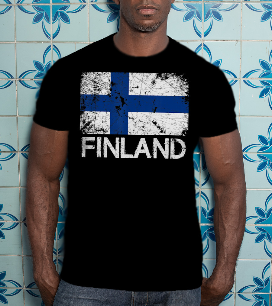 Finnish Flag Finland Vintage Made In Finla T-Shirt