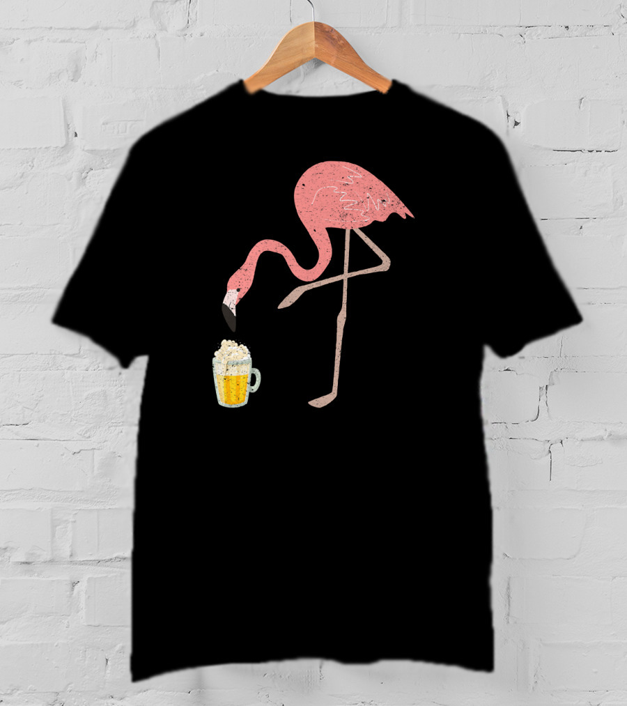 Flamingo Beer Love Bird Drinking T-Shirt