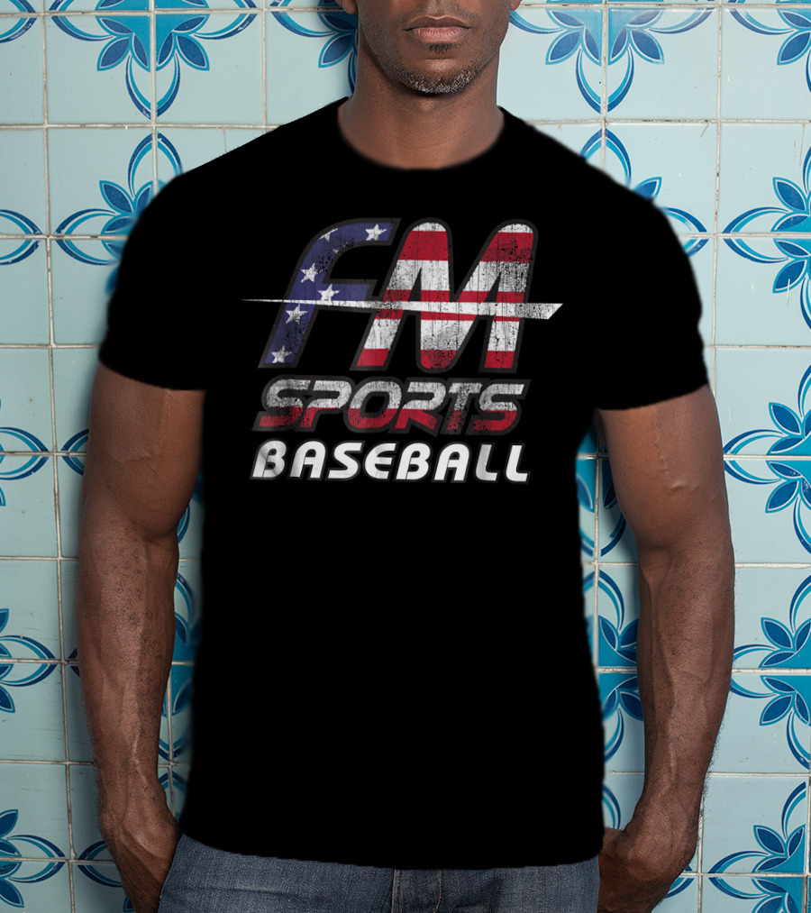 FM Sports Baseball USA Flag T-Shirt