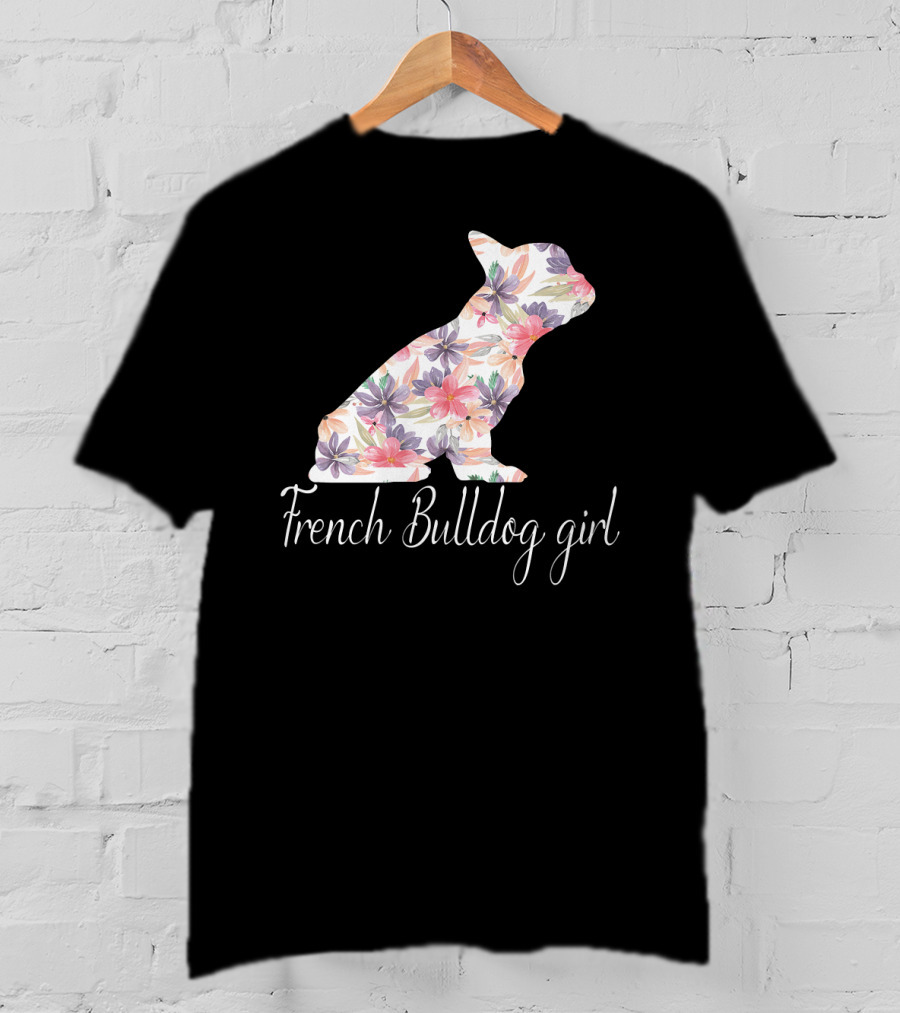 Floral French Bulldog Girl Love T-Shirt