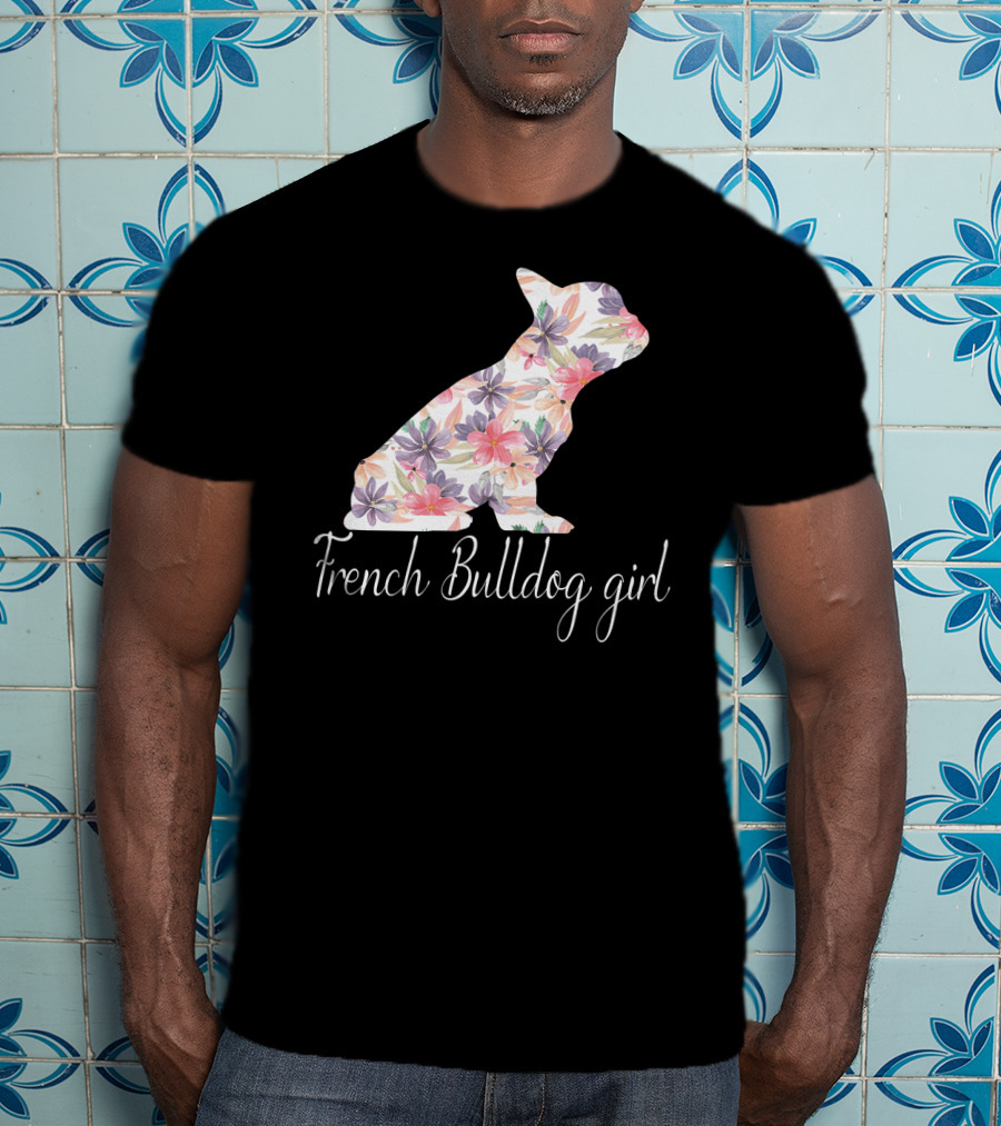 Floral French Bulldog Girl Love T-Shirt