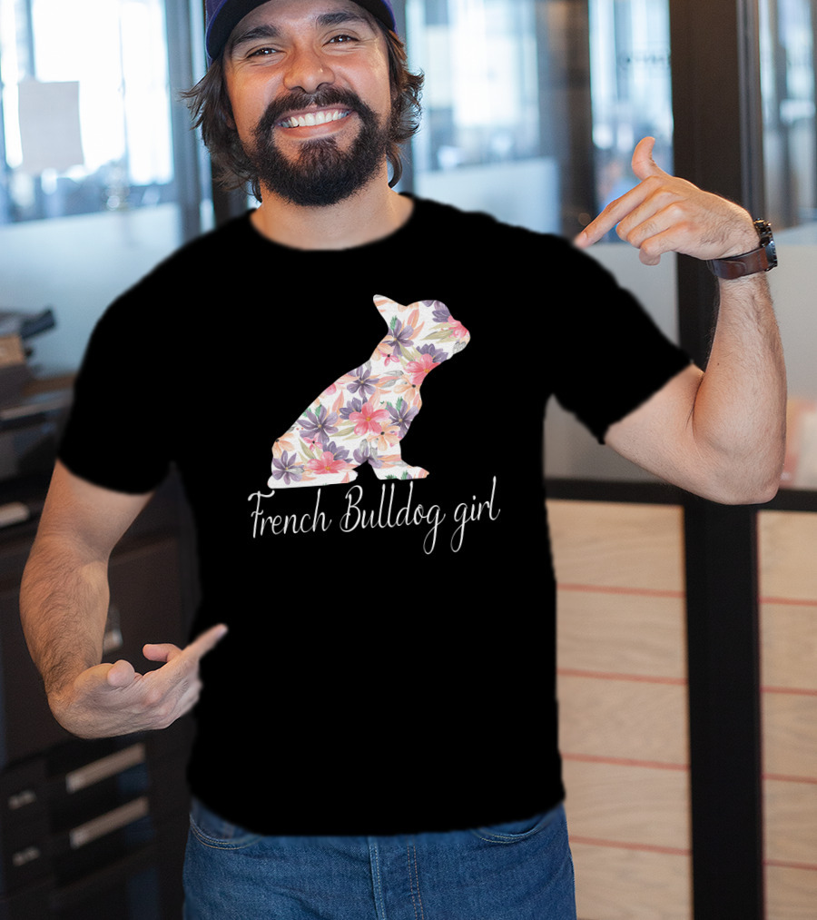 Floral French Bulldog Girl Love T-Shirt