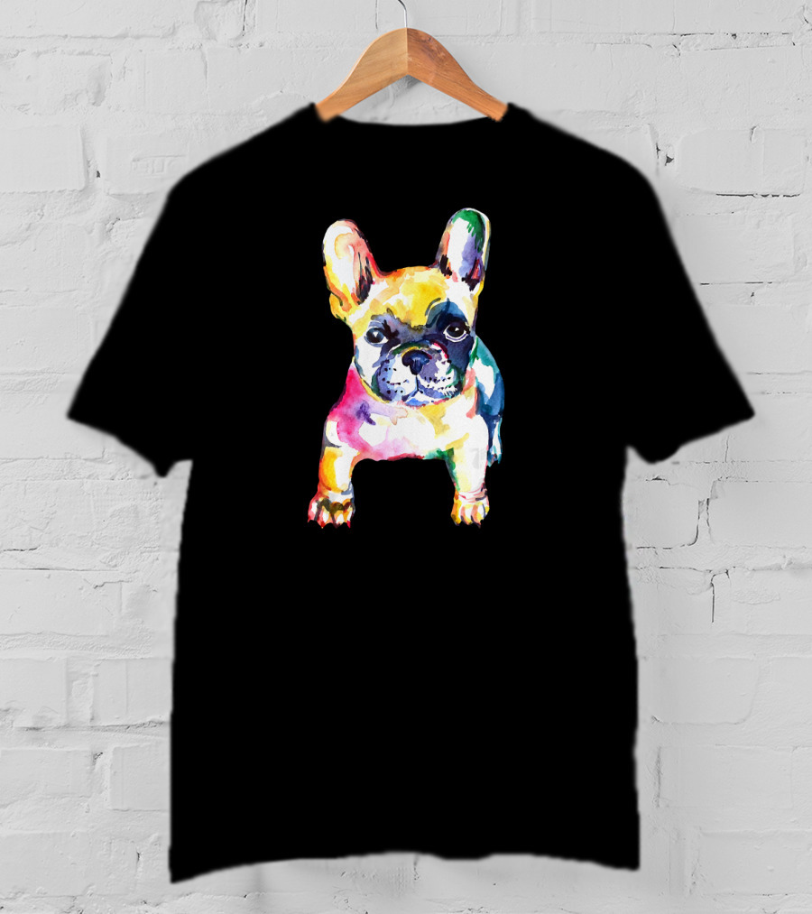 French Bulldog Colorful Watercolor Original T-Shirt