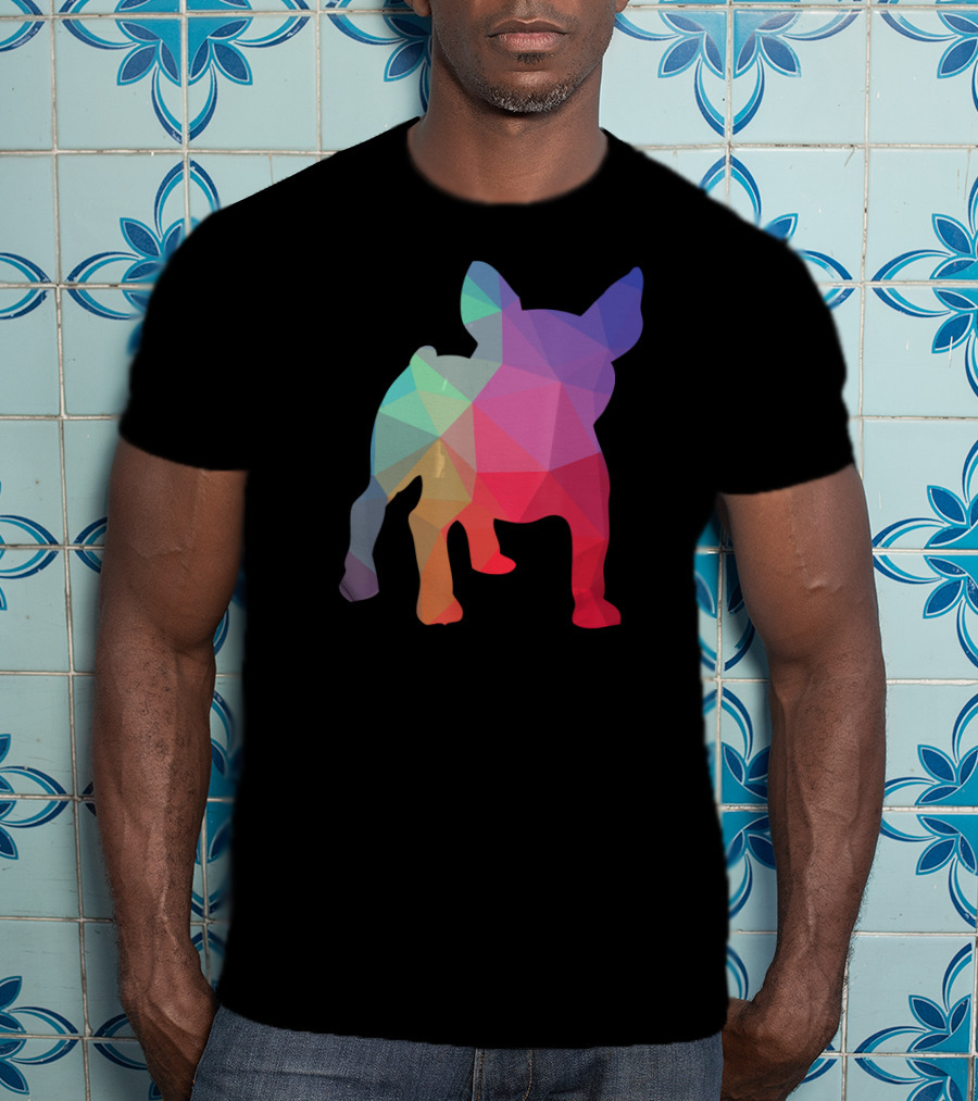 French Bulldog Lovers Rainbow Poly T-Shirt