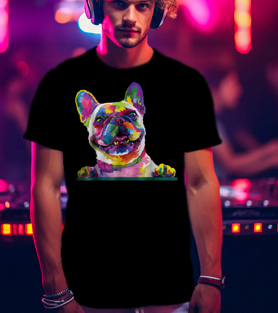French Bulldog Colorful Dog Pop T-Shirt