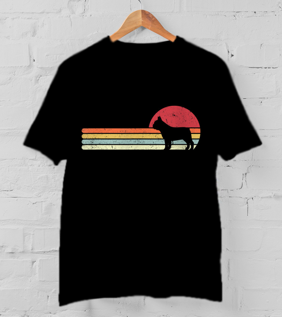 French Bulldog Retro Sunset T-Shirt