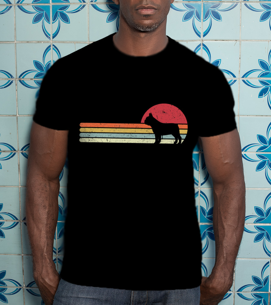 French Bulldog Retro Sunset T-Shirt